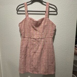 Pink and White Sleeveless Dress